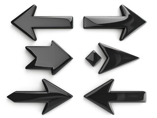 black arrows set on white background