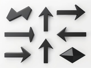 black arrows set on white background
