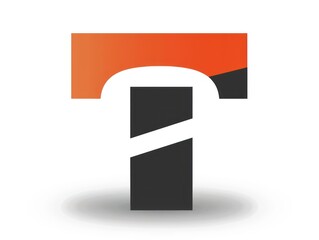 letter T icon, logo design, white background