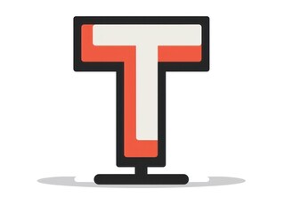 letter T icon, logo design, white background