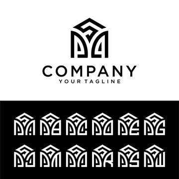 SPQ Home logo with 3 combination initials,  home logo, develop, natural, organic, modern, finance logo, suitable for your company.