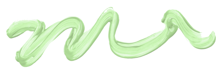 Shiny green brush watercolor painting isolated on transparent background. watercolor png