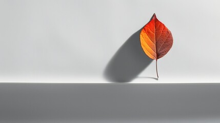 Minimalist decor concept featuring an empty wall mockup with a striking oil leaf artwork.