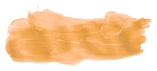 Shiny orange brush watercolor painting isolated on transparent background. watercolor png