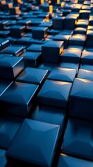 Blue 3D cubes background