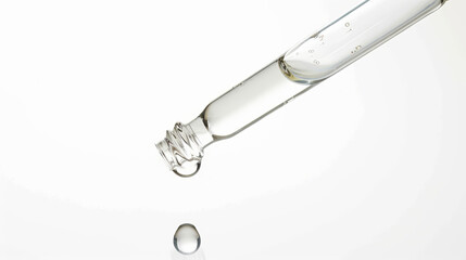 essential oil dropping from syringe, isolated