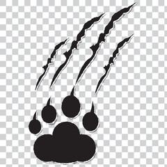 animal claw scratch marks on white background. Cat tiger paw shape scratches signs. animal claw scratches mark set. scar or scratch icons for wilderness, animal attack, wild animal, warning