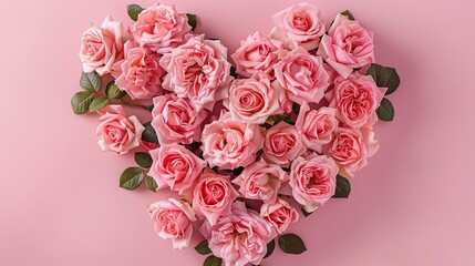 Blooming Heart of Pink and Cream Roses