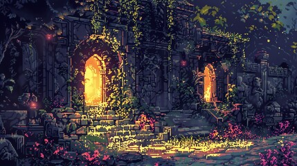 A mystical temple hidden deep in the jungle