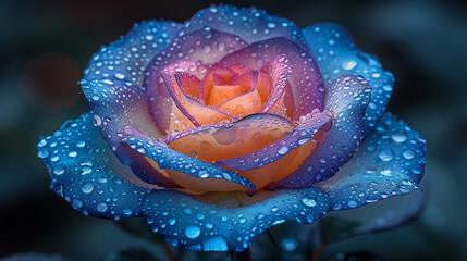 blue and yellow rose