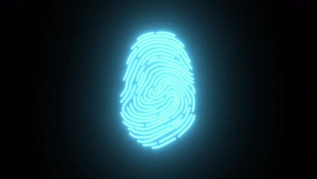 Animated Holographic Neon Fingerprint