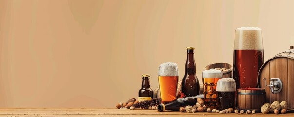 The Creative Banner of microbreweries features a selection of craft beers and brewing equipment