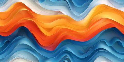 abstract colorful background with orange and blue waves