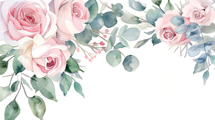 Watercolor Pink Bouquets Clipart ,generative ai