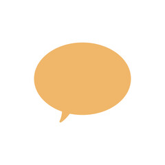 シンプルな黄色楕円形吹き出し_主線なし_左向き単品