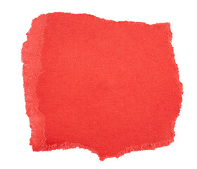 Red Torn paper in a square shape, ripped orange paper sheet, realistic paper scrap with torn edges,...