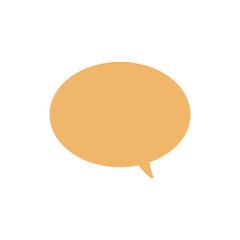 シンプルな黄色楕円形吹き出し_主線なし_左向き単品