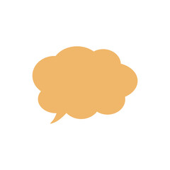 シンプルな黄色雲形吹き出し_主線なし_左向き単品