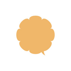 シンプルな黄色もこもこ吹き出し_主線なし_右向き単品