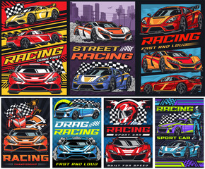 Street racing set stickers colorful