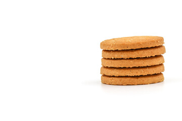butter cookies isolated on white background.
