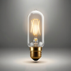 light bulb isolated on grey background with copy space, 