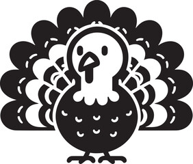 Thanksgiving cartoon turkey vector illustration.