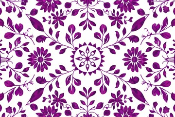 Vibrant Purple Floral Seamless Pattern for Elegant. Design for background, graphic design, print, poster, interior, packaging paper