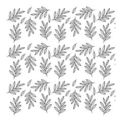 Fototapeta premium Branches leaves vector Pattern, leaves pattern designs black and white