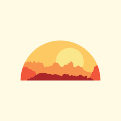 Summer landscape vector illustration, Landscape illustration