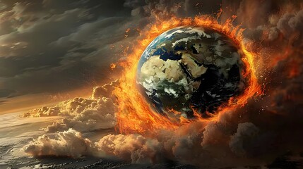 The world is ending in a fiery apocalypse.