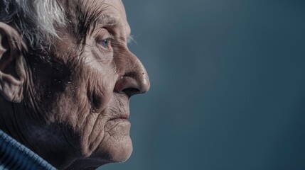 profilo di uomo anziano - obrazy, fototapety, plakaty
