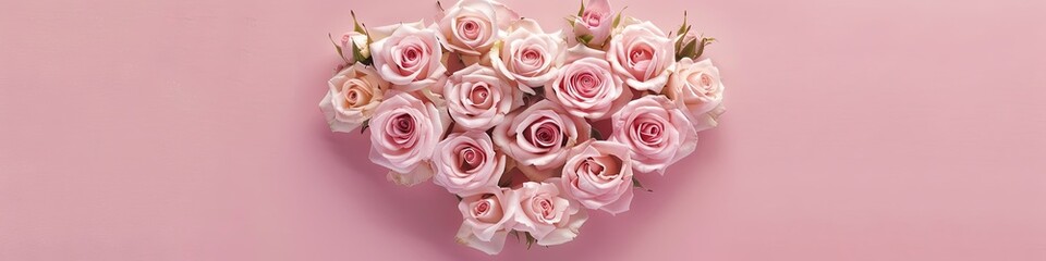 Blooming Heart of Pink and Cream Roses