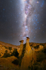 Kula fairy chimneys night astrophotography