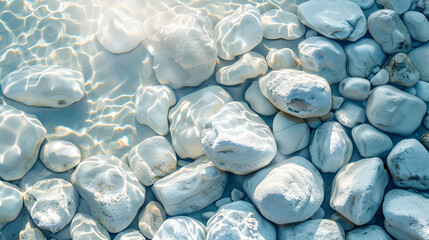 Beautiful Beach with white stone ,generative ai