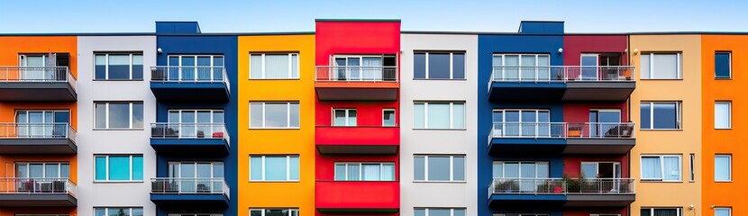 Colorful Facade: Residential Complex Boasts Bay Windows in a Variety of Hues