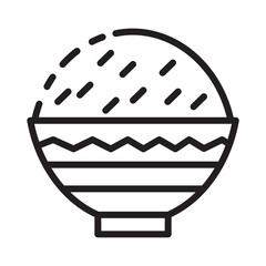 Bowl Eat Rice Line Icon