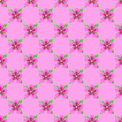 seamless pattern with pink flowers