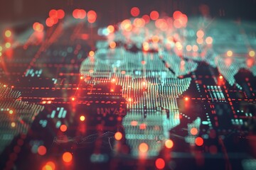 Obraz premium Stock photo style image a Digital world map