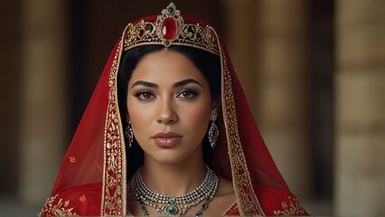 Tunisian Royalty: AI-Generated Portrait of a Queen from Tunisia