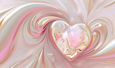 Abstract Swirling Heart in Pastel Tones