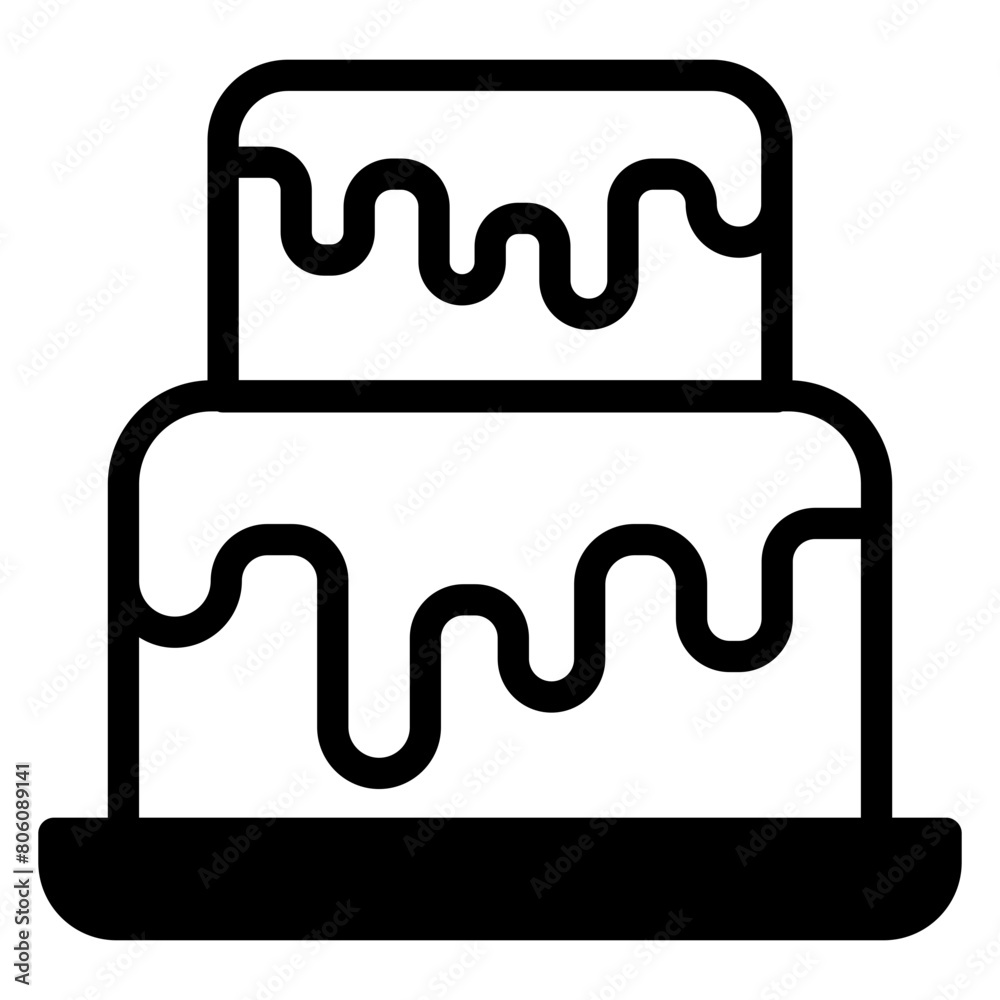 Poster cake, birthday cake icon
