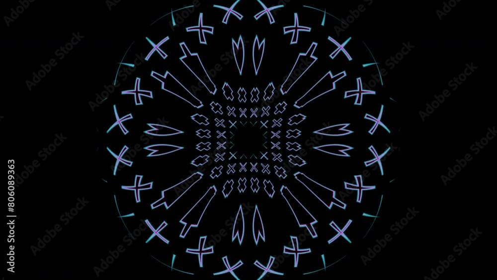 Poster a hypnotic seamless loop features expanding and contracting geometric patterns in a psychedelic anim