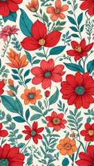 Beautiful seamless vector floral pattern, spring summer background with tropical flowers, palm leaves, jungle leaf, rose, bird of paradise flower. Exotic wallpaper, Hawaiian style, watercolour style