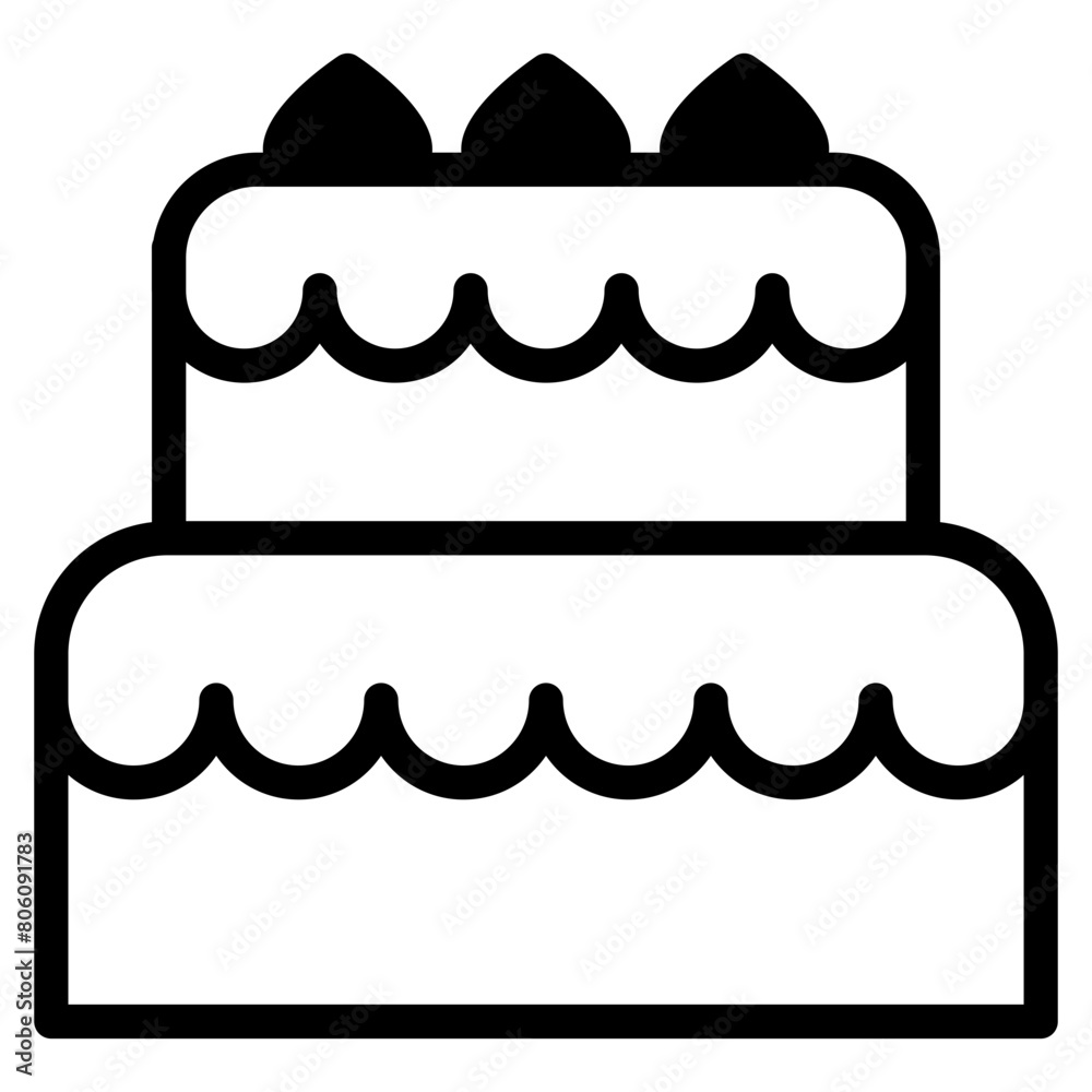 Poster cake, birthday cake icon