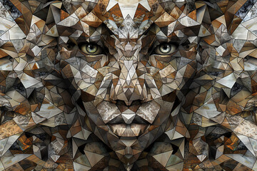 Visualize the enigmatic allure of folklore creatures through a cubist lens