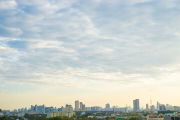 Sunset building with colorful sky cloud