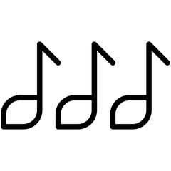 musical note line icon