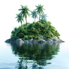 Obraz premium Small tropical island with palm trees