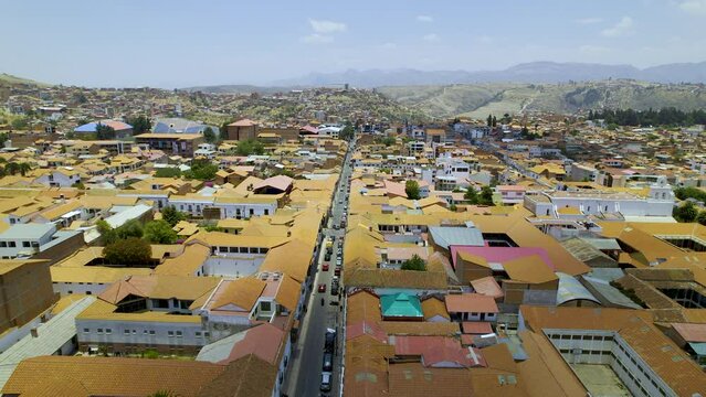 Calles y edificios en vista aerea de la ciudad de Sucre, Bolivia, Am&eacute;rica del Sur